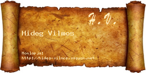 Hideg Vilmos névjegykártya